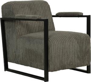 Happyment Moderní křeslo - Lehátko pro dospělé - Šedé - S polštářem - Lounge křeslo do obývacího pokoje - Moderní a pohodlné