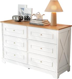 Fortuna Lai Moderní příborník se šesti zásuvkami, minimalistický design, vhodný do obývacího pokoje, jídelny nebo předsíně. Rozměry: 120 x 40 x 76 cm