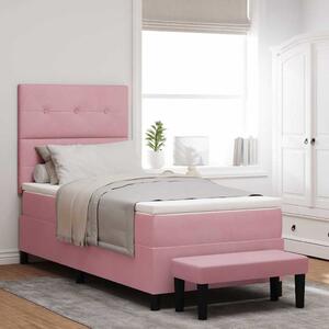 Postel s boxspringem s čelo Růžová 200 x 80 cm samet 3344479