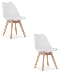 Židle Valora MARK bílá x2 | Pár bílých židlí pro minimalistické prostředí
