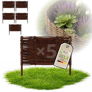 Floranica 5 kusů Vrbový plot 40 cm x 50 cm – Zahradní plot z vrbového proutí Palisáda Přírodní oplocení Ohraničení záhonu