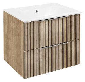 Sapho Sapho, CIRASA STRIP umyvadlová skříňka 59,2x52x46cm, dub Alabama, CR611-2322