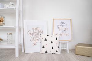 Vánoční dekorativní polštář 50x50 cm Black Trees - Butter Kings