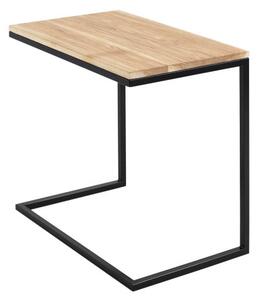 Stůl s černým podnožím a deskou z masivního dubu Custom Form Lupe