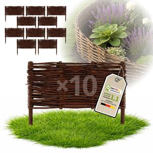 Floranica 10 kusů Vrbový plot 30 cm x 30 cm – Zahradní plot z vrbového proutí Palisáda Přírodní oplocení Ohraničení záhonu
