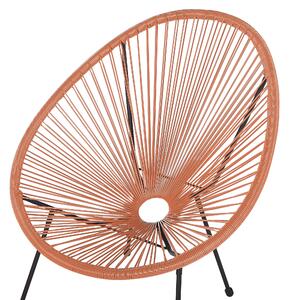 Sada 2 ratanových židlí oranžových ø 70 cm ACAPULCO II
