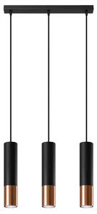 Sollux Lighting Závěsné svítidlo LOOPEZ 3L černá/měď