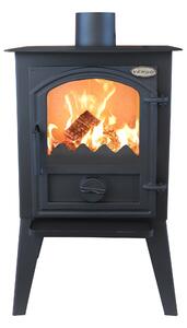 Sporák Retro model 1 LL s litinovými dvířky, energetická účinnost A 7,7 kW, 530 x 410 x 877 mm s niklovou rukojetí nebo trubkovým madlem