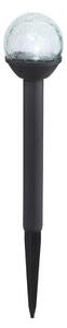 GLOBO SOLAR 36350-3 solární svítidlo zapichovací sloupek s koulí v imitaci prasklého skla V345mm LED 0,06W 6000K IP44, včetně baterie 1xAAA 100mAh Ni-Mh 1,2V, černá, průhledná, 3-set