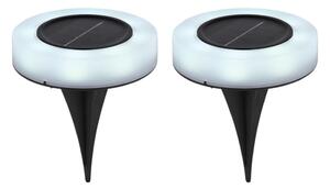 GLOBO SOLAR 36414-2 solární svítidlo zapichovací do země D105mm LED 8x0,1W 3200K IP44, včetně baterie 1xAA Ni-MH 400mAh 1.2V, černá, opál, 2-set