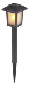 Globo 33577-3 solární svítidlo lucerna zapichovací, efekt ohně, 3 ks v balení LED 10x0,1W 1800K, včetne baterie 1xAAA 1,2V 200mAh Ni-Mh, IP44, černá, satinovaná