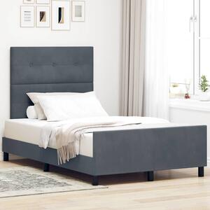 Postel s boxspringem s čelo Tmavě šedá 120 x 190 cm samet 3344928