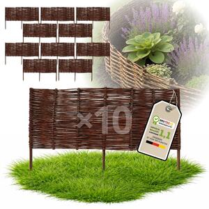 Floranica 10 kusů Vrbový plot 40 cm x 100 cm – Zahradní plot z vrbového proutí Palisáda Přírodní oplocení Ohraničení záhonu