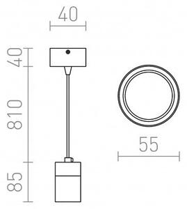 Závěsné svítidlo SVEN závěsná hliník 230V GU10 9W - RED - DESIGN RENDL