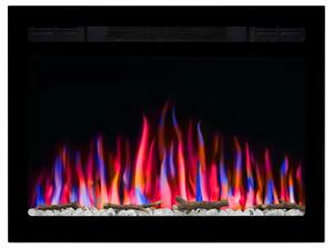 ArtiFlame AF27WR Elektrický vestavný krb s ohřevem 1800 W, realistický efekt plamene, LED osvětlení, dálkové ovládání, časovač, černý