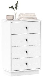 HOMCOM Úzká komoda se 4 šuplíky - Moderní dresser do ložnice 47x29x75 cm Bílá | Aosom