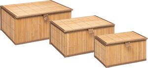 5Five jednoduše inteligentní úložný box 3 Nastavit bambusové kartonové Braun 16cm x 32,8 cm x 25,5 cm