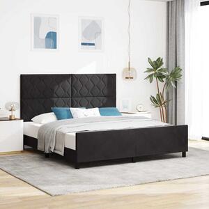 Postel s boxspringem s čelo Černá 180 x 200 cm samet 3345025