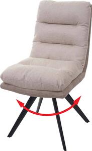 Jídelní židle HWC-G66, kuchyňská židle židle, otočná automatická poloha látka/textil MVG krémová
