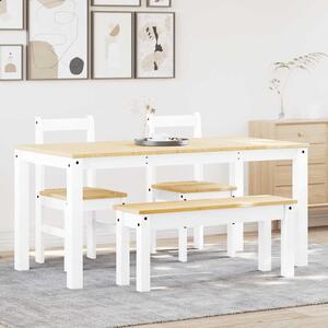Jídelní set ze 4 kusů PANAMA Bílé masivní dřevo borovice 3345178