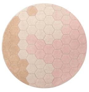 Lorena Canals, Dětský kusový koberec Honeycomb Rose kruh, 140x140, růžová, dětský pokoj