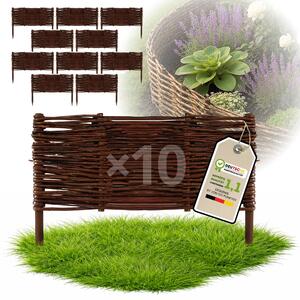 Floranica 10 kusů Vrbový plot 30 cm x 50 cm – Zahradní plot z vrbového proutí Palisáda Přírodní oplocení Ohraničení záhonu
