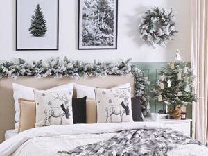 Sada 2 dekorativních polštářů s vánočním motivem 45 x 45 cm černé/bílé SVEN