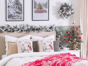 Sada 2 dekorativních polštářů s vánočním motivem 45 x 45 cm červené/bílé SVEN