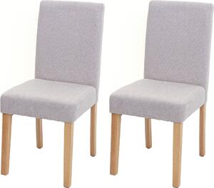 Sada 2 židlí do jídelny Kuchyňská židle Littau textil, krémově béžová, světlé nohy