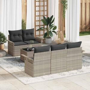 Set pohovek 6 ks Světle šedá polyratan 3345242