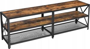 BEGRYF TV skříňka 140x40x50 cm tmavě hnědá TV skříňka Lowboard kov dřevěný vzhled Vintage Industrial obývací pokoj
