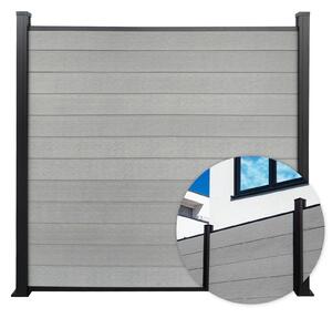 WPC plot Kronos s robustními hliníkovými sloupky 180x180 cm Kamenná šedá