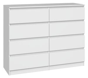 Topeshop M8 120 BIEL, Bílá, 8 zásuvka/zásuvek, Dřevotřískové desky, Jednobarevný, Moderní, Dřevotřískové desky