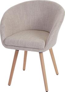 Jídelní židle Malmö T633, Židle Kuchyňská židle, Retro design 50. let Textil, krémová/šedá