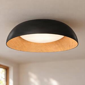 Lindby LED stropní svítidlo Gracyn, černé, Ø 50 cm, stmívatelné, stmívatelný, Černá, Obývací pokoj / jídelna, Plast, Moderní