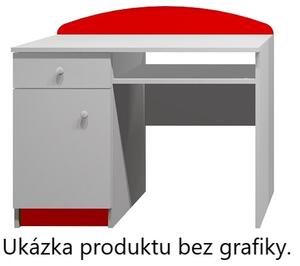 Psací stůl POŽÁRNICKÉ AUTO - TYP A - Červená/bílá - levé provedení