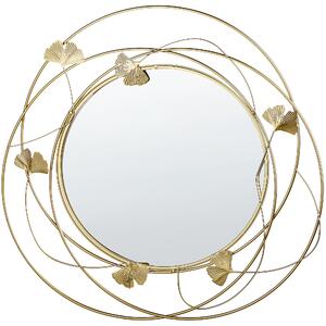 Nástěnné zrcadlo kovové ø 47 cm zlaté ANGLET