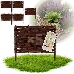 Floranica 5 kusů Vrbový plot 40 cm x 40 cm – Zahradní plot z vrbového proutí Palisáda Přírodní oplocení Ohraničení záhonu