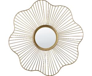 Nástěnné květinové zrcadlo ⌀ 40 cm zlaté SENS
