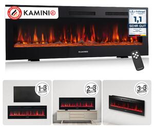 Elektrický krb KAMINIO MARLON - elektrický krb 3 v 1 s vytápěním, 3D efektem plamene, 12 barev plamene, dálkové ovládání - 60 palců