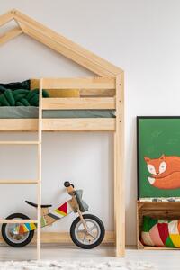 Dětská vyvýšená postel z masivu DOMEČEK - TYP A 180x80 cm