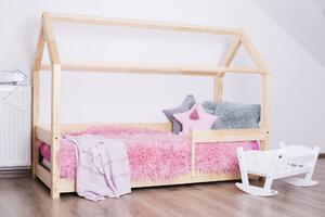 SKLADEM: Dětská postel z masivu DOMEČEK - TYP B 140x80 cm - prodloužení nožiček +30 cm