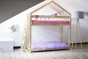 Dětská postel z masivu PATROVÝ DOMEČEK - TYP B 200x90 cm