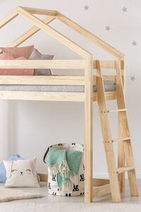 Dětská vyvýšená postel z masivu DOMEČEK - TYP B 160x90 cm