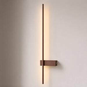 Lindby Nástěnné světlo Natsumi, hnědé, hliník, 90 cm, Hnědá / rez, Obývací pokoj / jídelna, Hliník, Moderní