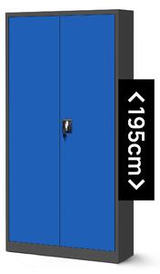 JAN NOWAK Plechová skříň model JAN H 900x1950x400, antracitovo-modrá
