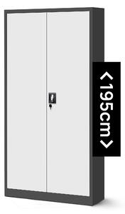 JAN NOWAK Plechová skříň model JAN H 900x1950x400, antracitovo-bílá
