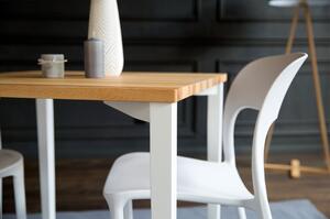 Bílý jídelní stůl Ragaba TRIVENTI, 80 x 80 cm