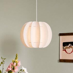 Lindby Závěsné světlo Winslow, krémově bílé, Ø 35 cm, E27, stmívatelný, Bílá / opál, Obývací pokoj / jídelna, Plast, Skandinávský