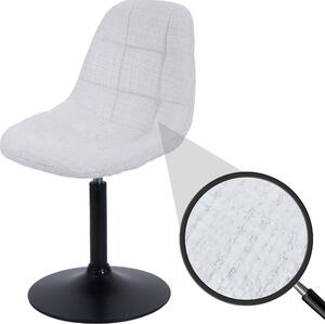 Jídelní židle HWC-A60, kuchyňská otočná židle, ocel Tkanina /textilní šenil (465 g/m²) krémová